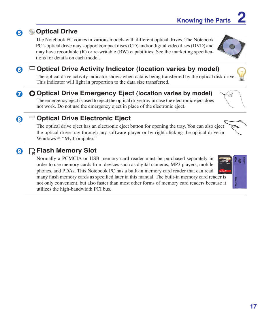 Asus W5Fe User Manual | Page 17 / 87