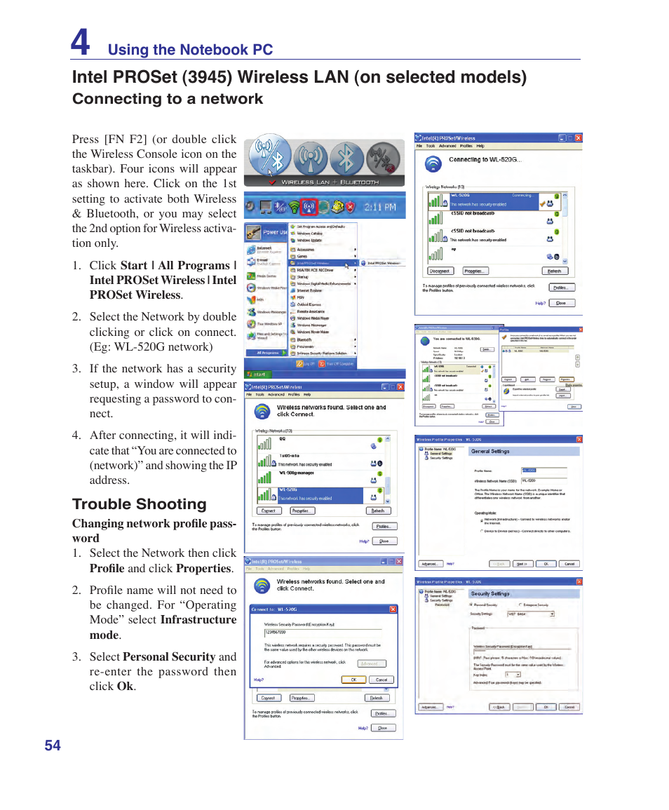 Asus W5Fe User Manual | Page 54 / 87