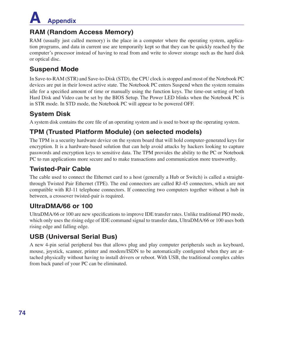 Asus W5Fe User Manual | Page 74 / 87