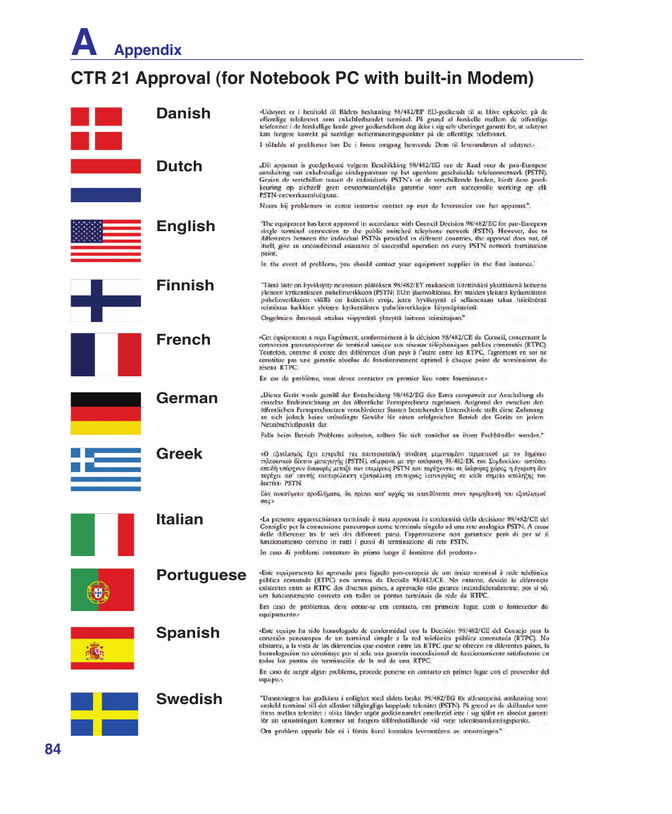 Asus W5Fe User Manual | Page 84 / 87
