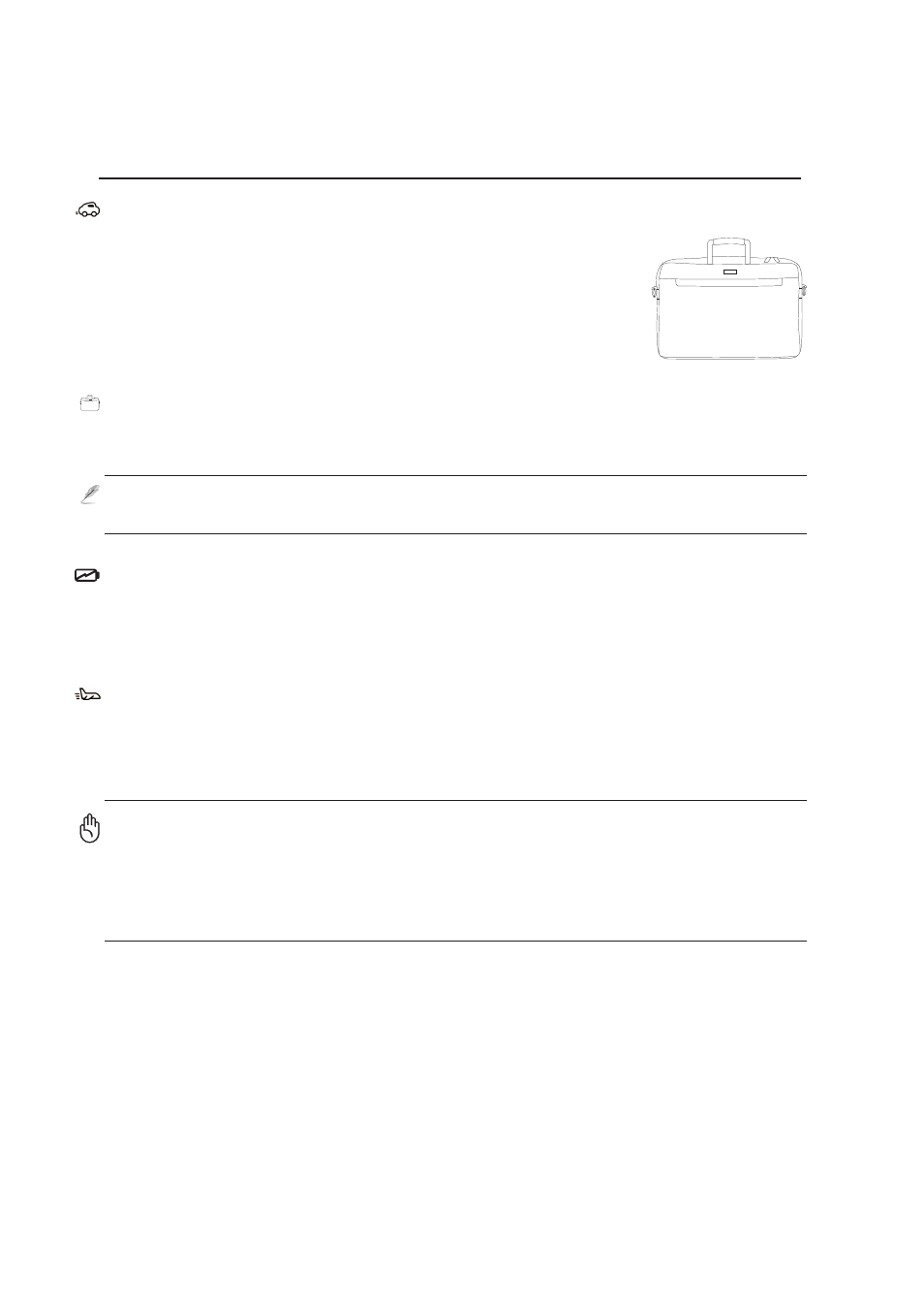 Transportation precautions | Asus Z93E User Manual | Page 8 / 70