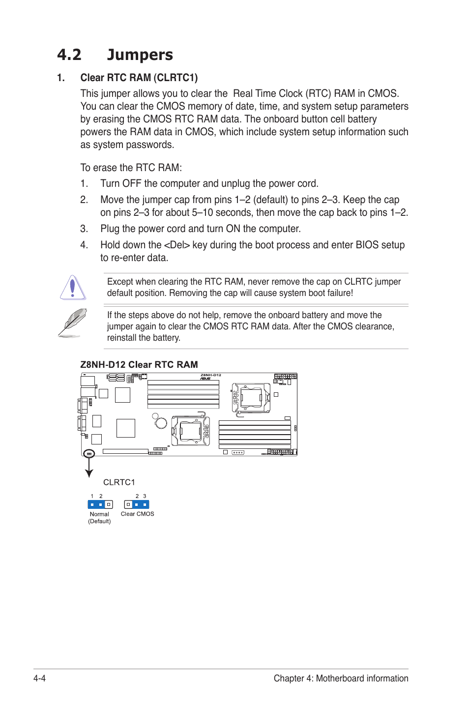 2 jumpers, Jumpers -4 | Asus RS700D-E6/PS8 User Manual | Page 42 / 144