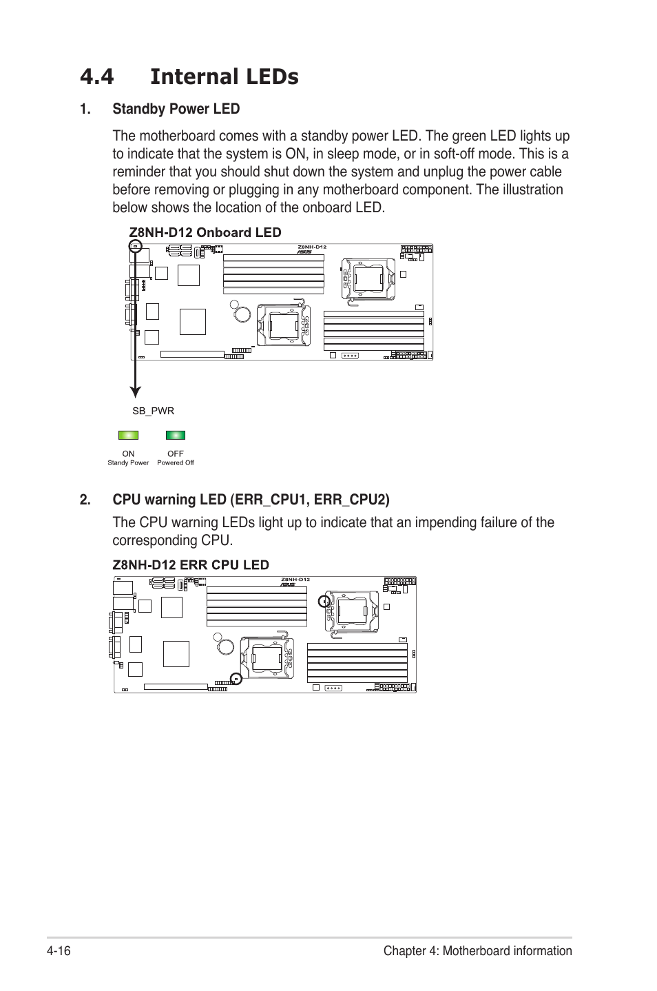 4 internal leds, Internal leds -16 | Asus RS700D-E6/PS8 User Manual | Page 54 / 144