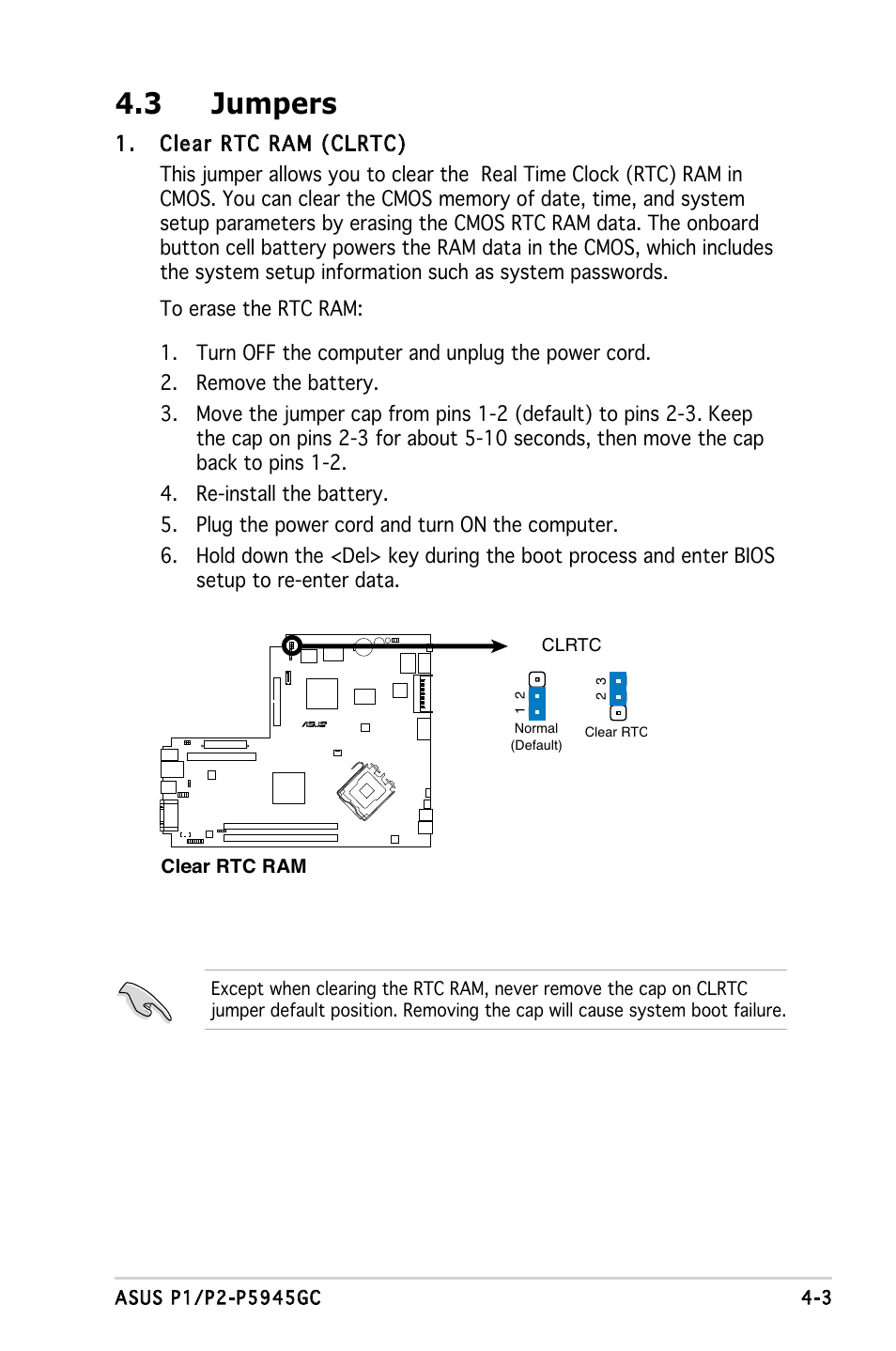 3 jumpers | Asus P2-P5945GC User Manual | Page 48 / 92