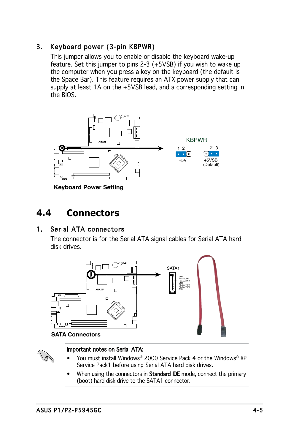 4 connectors | Asus P2-P5945GC User Manual | Page 50 / 92