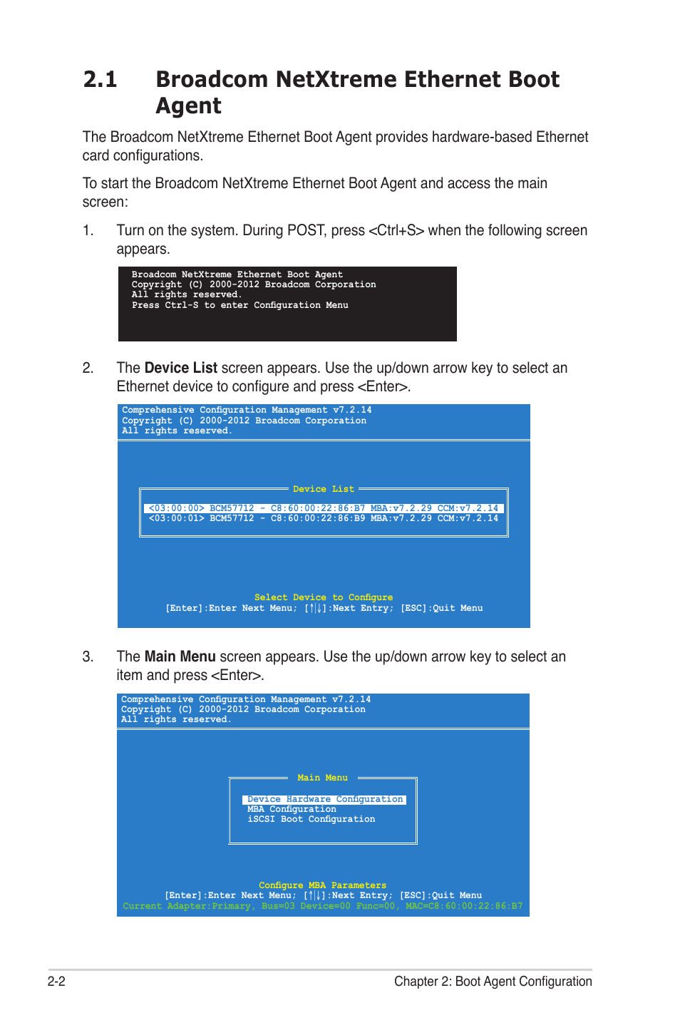 1 broadcom netxtreme ethernet boot agent, Broadcom netxtreme ethernet boot agent -2, 1 broadcom netxtreme ethernet boot agent | Asus PEB-10G/SFP PLUS/SINGLE User Manual | Page 12 / 38