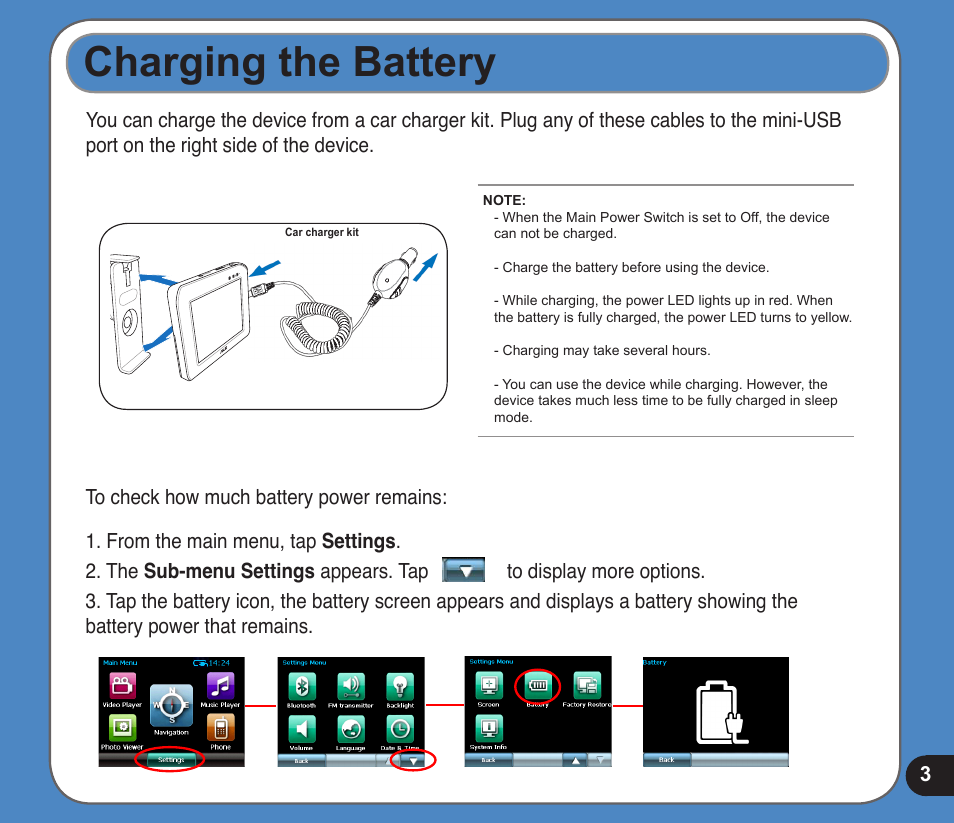 Charging the battery | Asus R300 User Manual | Page 3 / 17