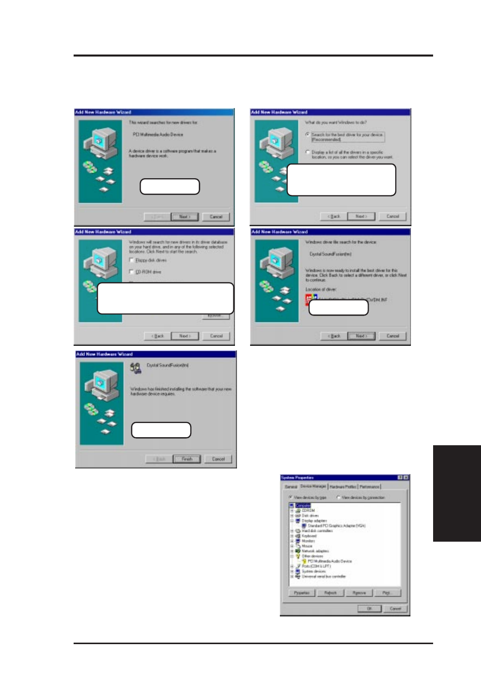 Software setup, 1 windows 98 first time installation | Asus MES-VM User Manual | Page 61 / 88