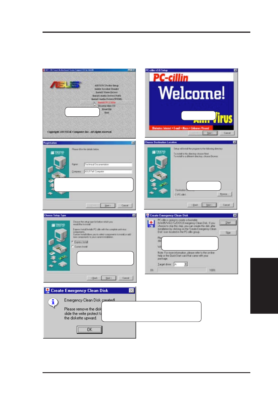 Software setup, 6 install pc-cillin | Asus MES-VM User Manual | Page 69 / 88