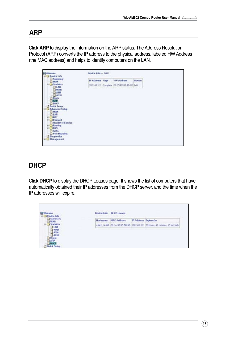 Dhcp | Asus WL-AM602 User Manual | Page 19 / 48