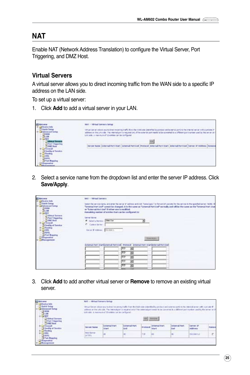 Virtual servers | Asus WL-AM602 User Manual | Page 27 / 48