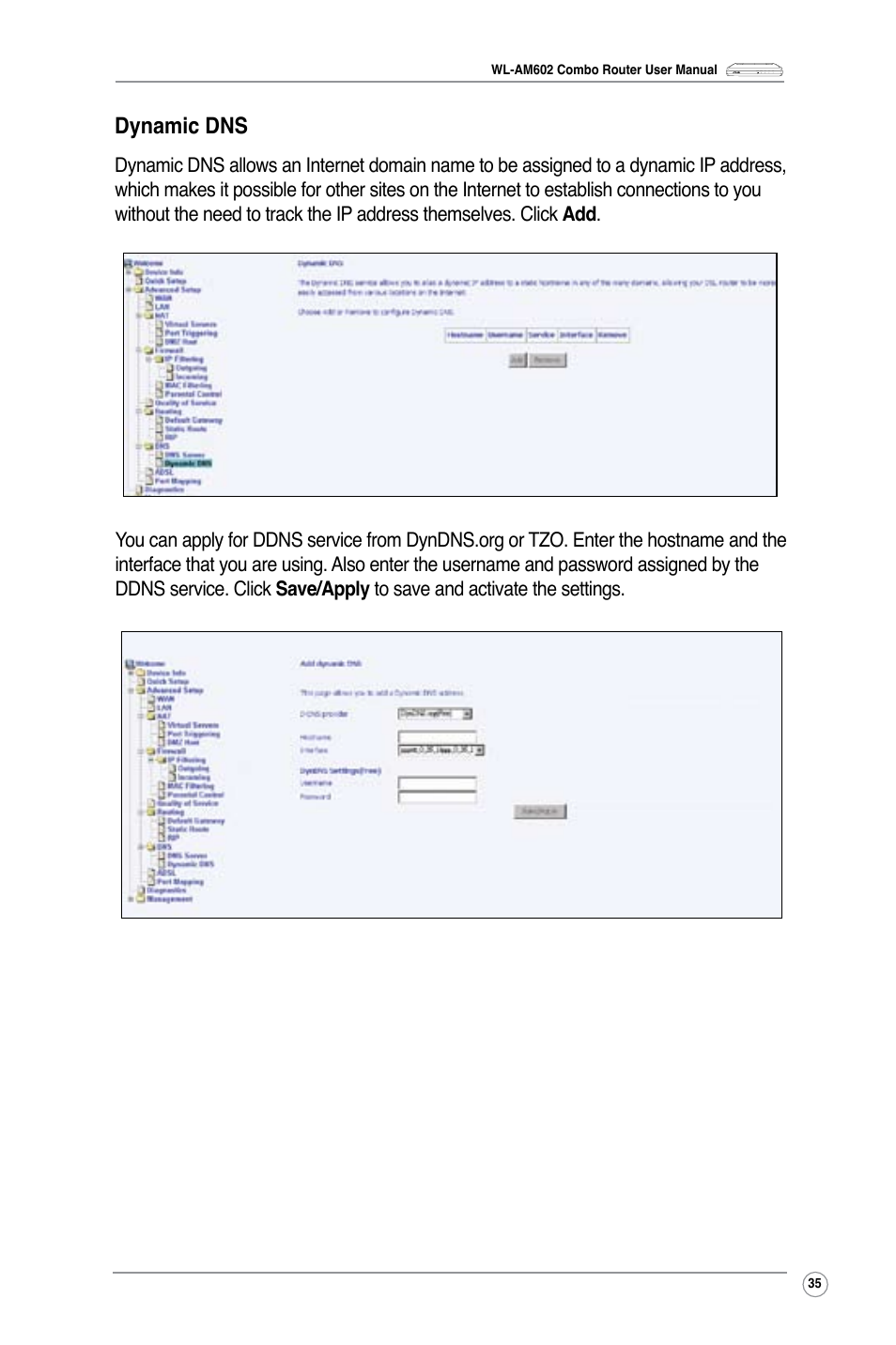 Dynamic dns | Asus WL-AM602 User Manual | Page 37 / 48