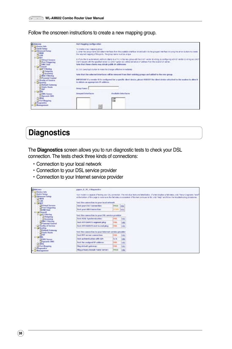 Diagnostics | Asus WL-AM602 User Manual | Page 40 / 48