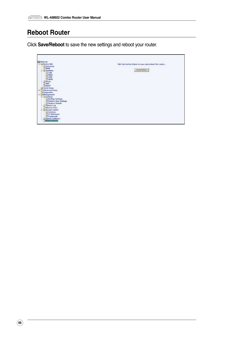 Reboot router | Asus WL-AM602 User Manual | Page 48 / 48