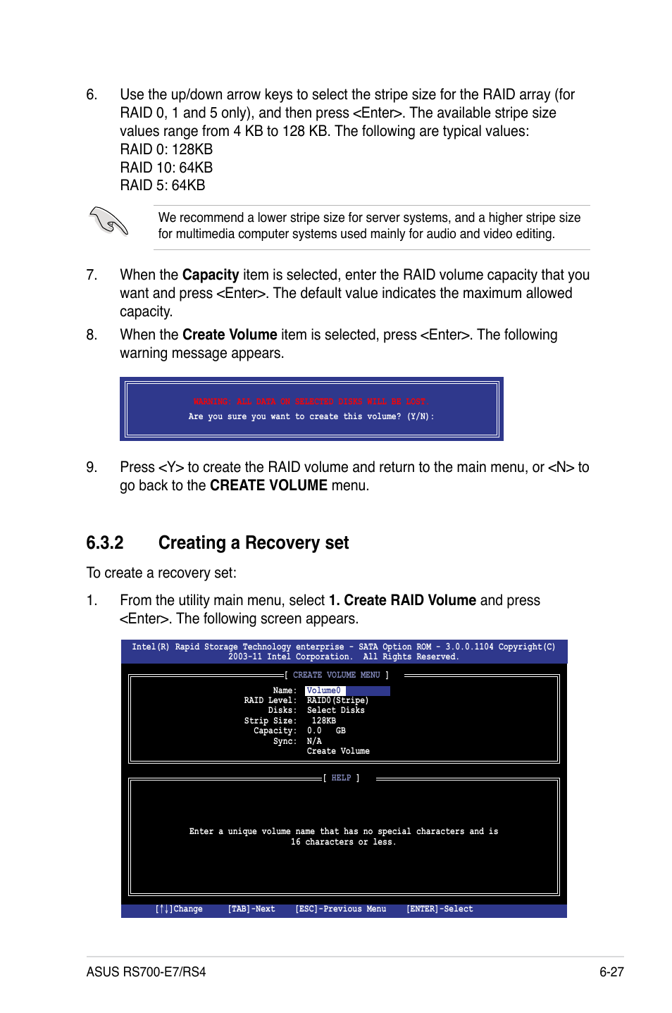 2 creating a recovery set, Creating a recovery set -27 | Asus RS700-E7/RS4 User Manual | Page 143 / 196