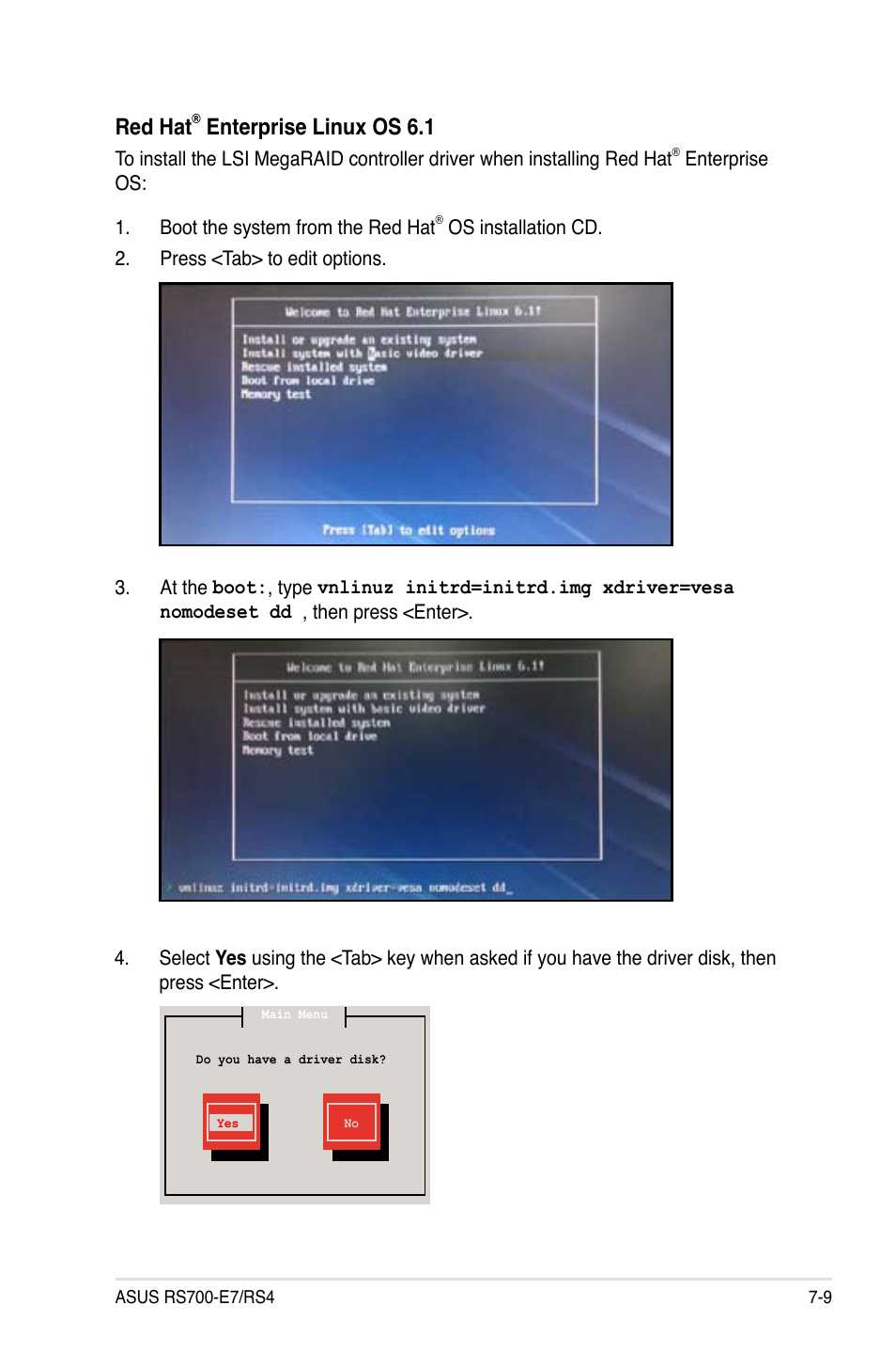 Red hat, Enterprise linux os 6.1 | Asus RS700-E7/RS4 User Manual | Page 165 / 196