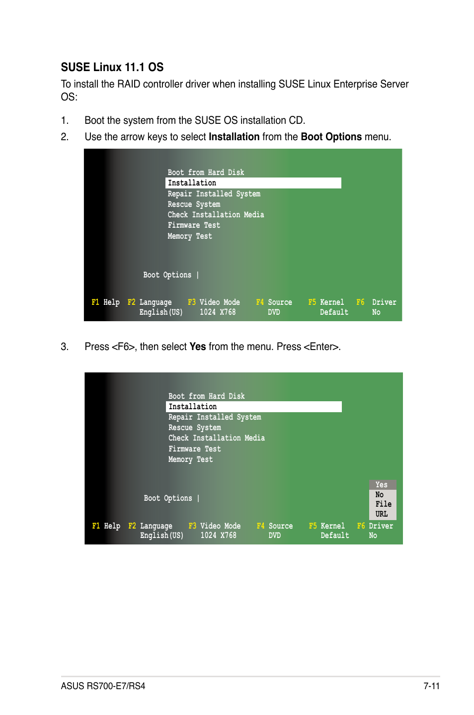 Suse linux 11.1 os | Asus RS700-E7/RS4 User Manual | Page 167 / 196