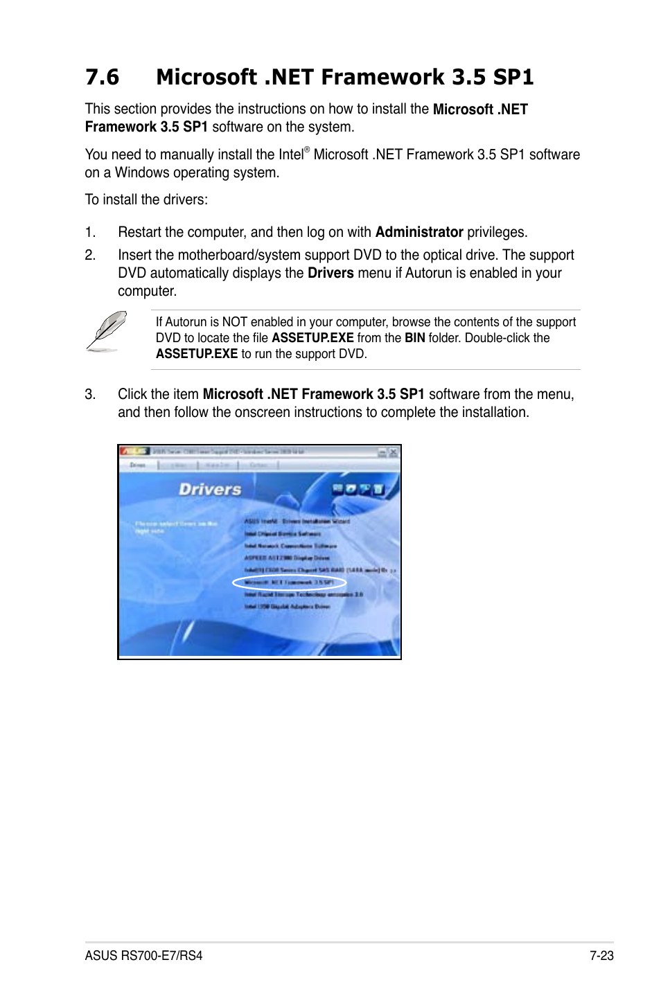 6 microsoft .net framework 3.5 sp1, Microsoft .net framework 3.5 sp1 -23 | Asus RS700-E7/RS4 User Manual | Page 179 / 196