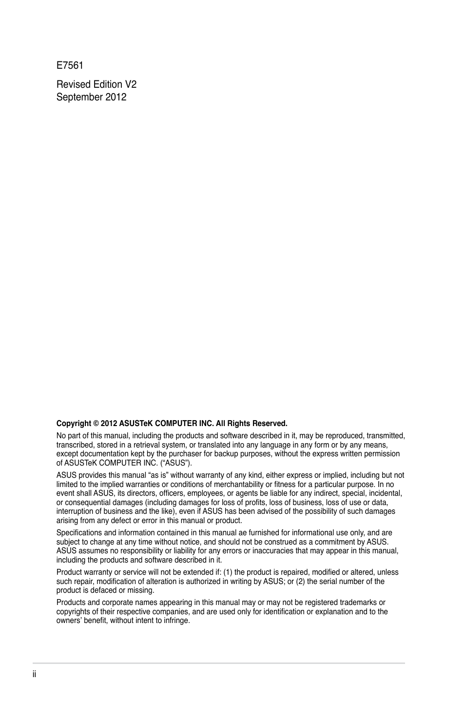 Asus RS700-E7/RS4 User Manual | Page 2 / 196