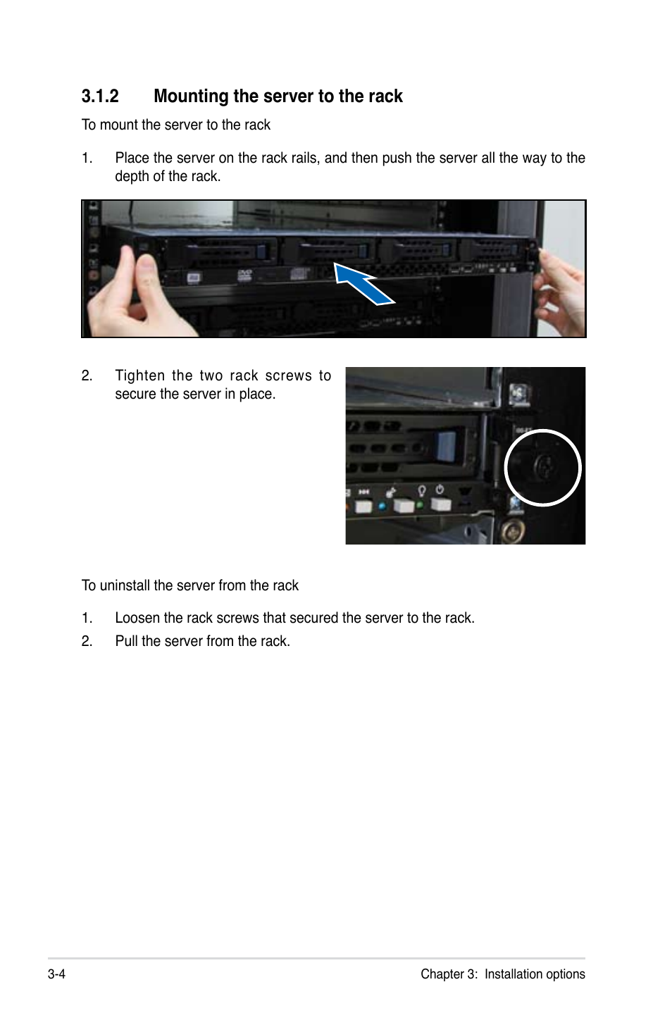 2 mounting the server to the rack, Mounting the server to the rack -4 | Asus RS700-E7/RS4 User Manual | Page 48 / 196