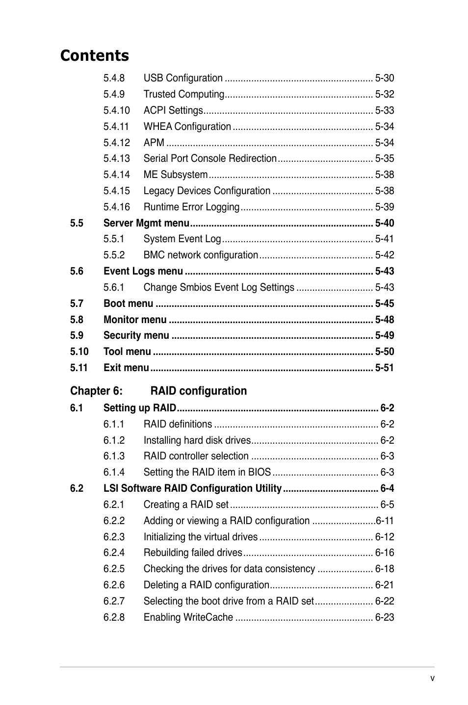 Asus RS700-E7/RS4 User Manual | Page 5 / 196