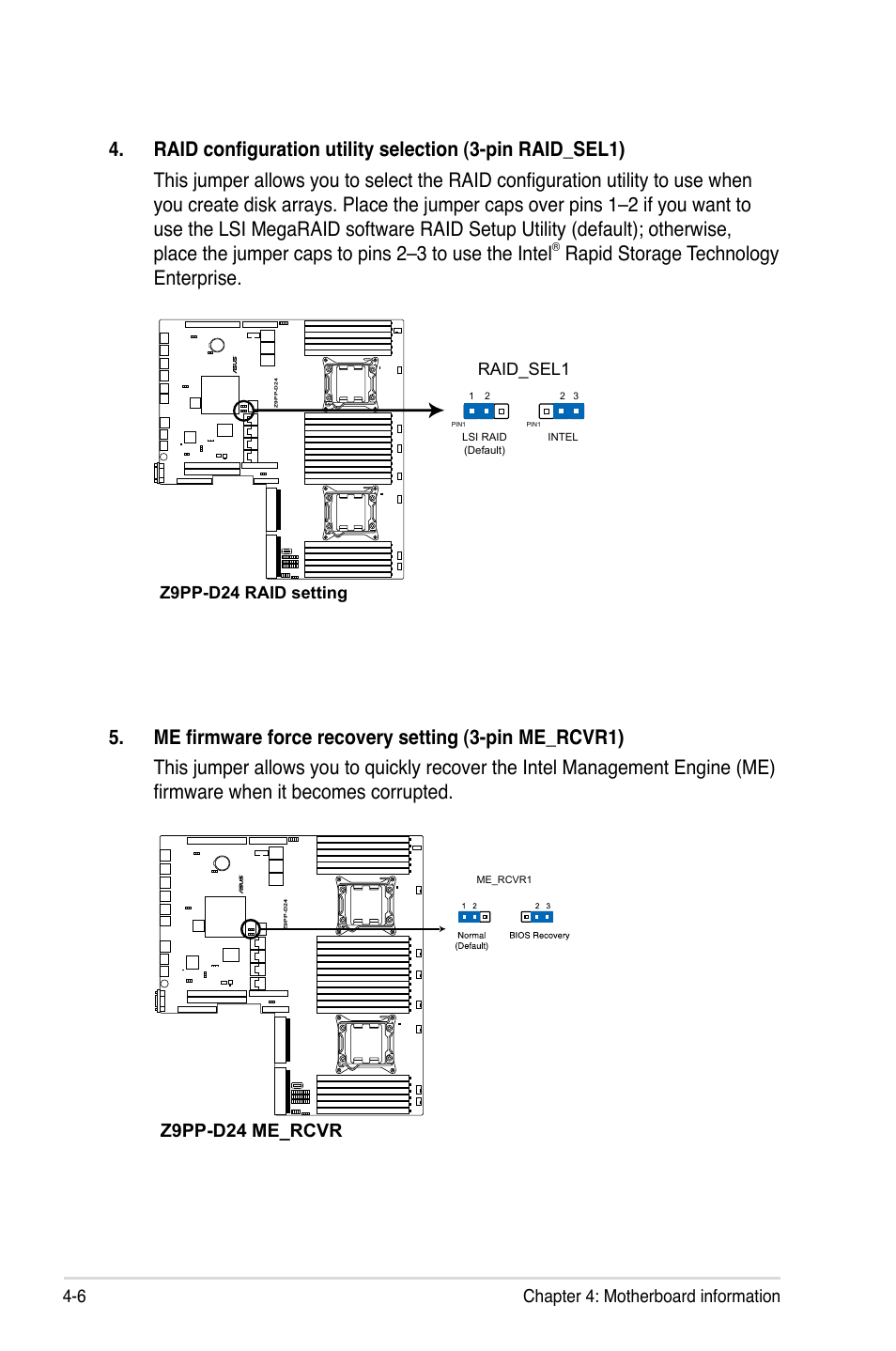 Rapid storage technology enterprise, 6 chapter 4: motherboard information, Z9pp-d24 me_rcvr | Asus RS700-E7/RS4 User Manual | Page 54 / 196