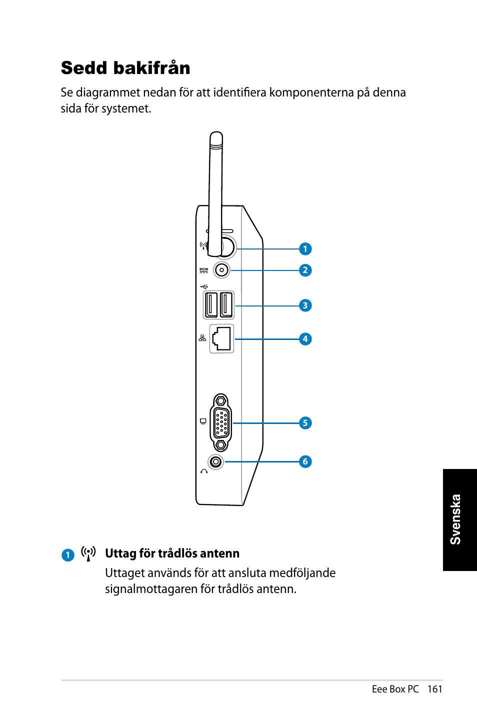 Sedd bakifrån | Asus EB1007 User Manual | Page 161 / 181