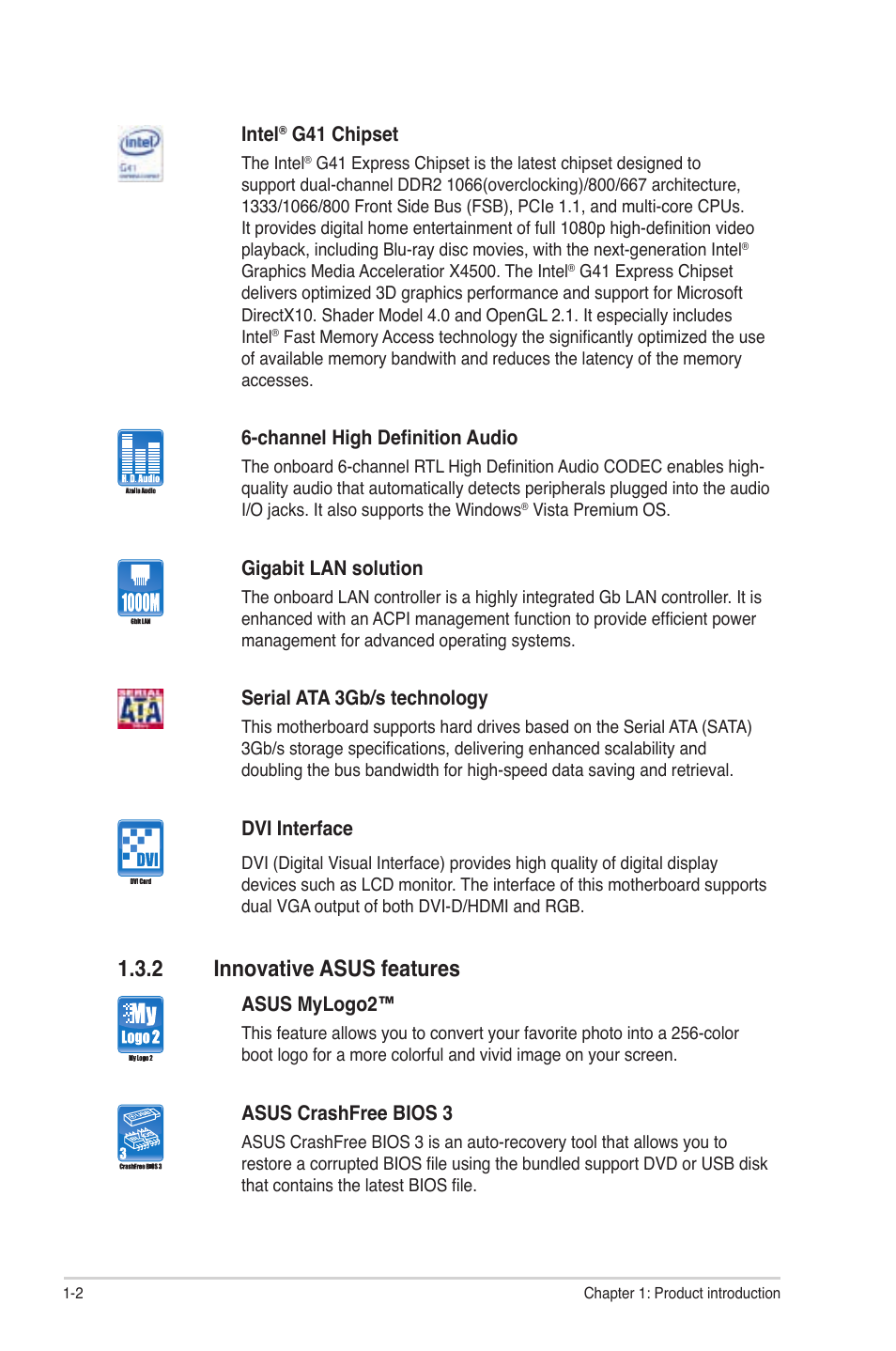 2 innovative asus features | Asus P5G41-M LE User Manual | Page 12 / 62