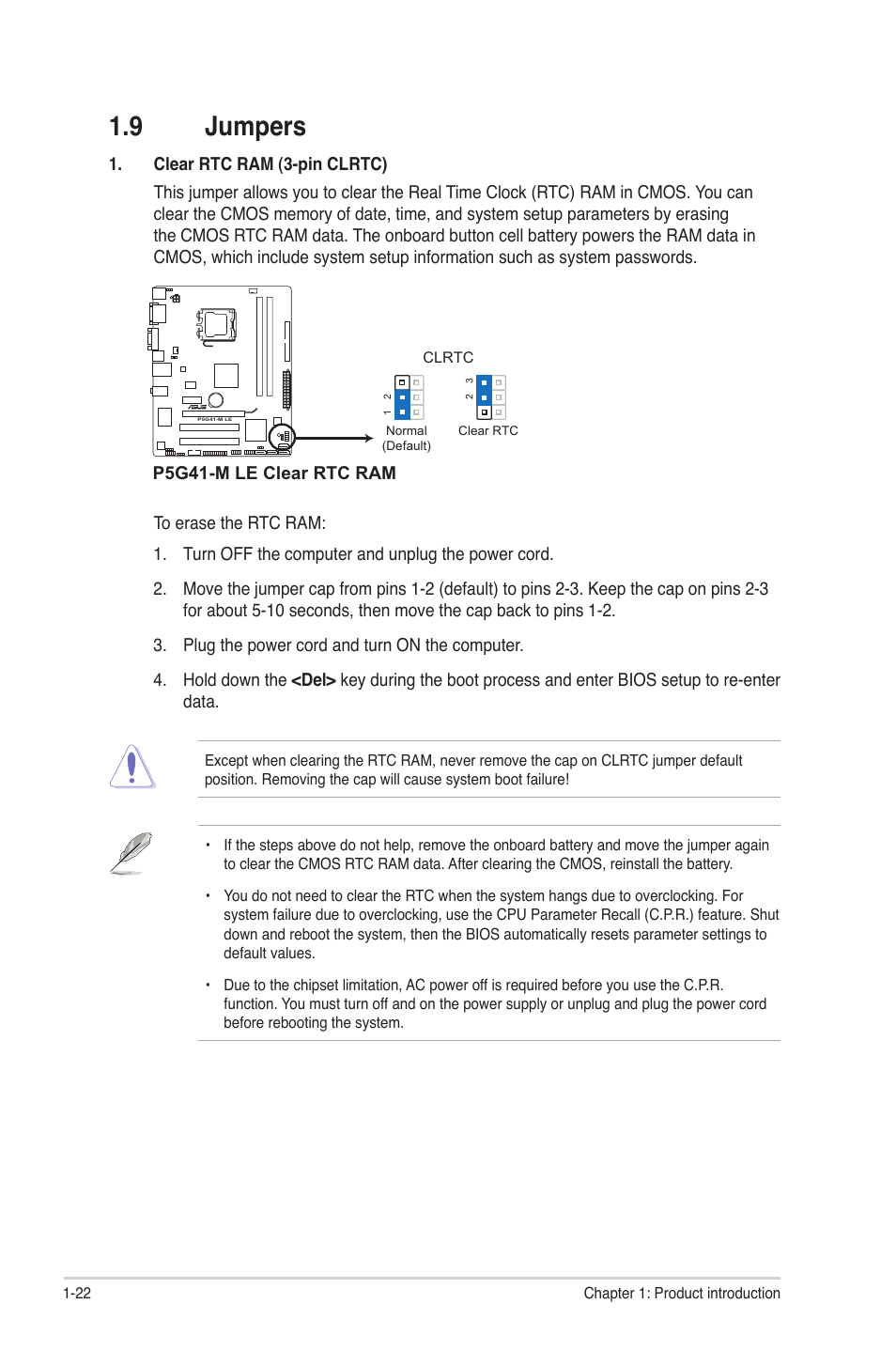 9 jumpers | Asus P5G41-M LE User Manual | Page 32 / 62