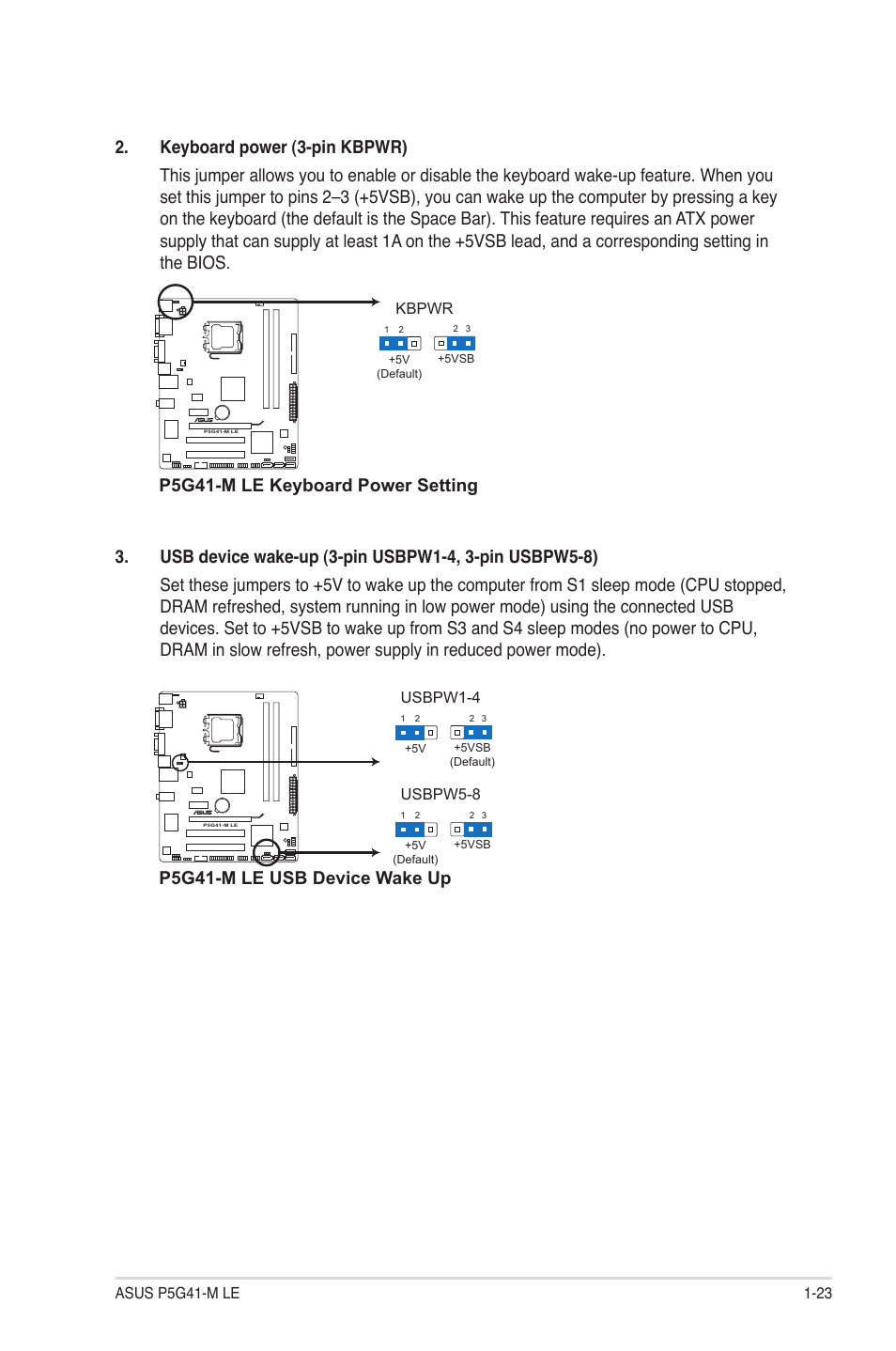 P5g41-m le usb device wake up | Asus P5G41-M LE User Manual | Page 33 / 62