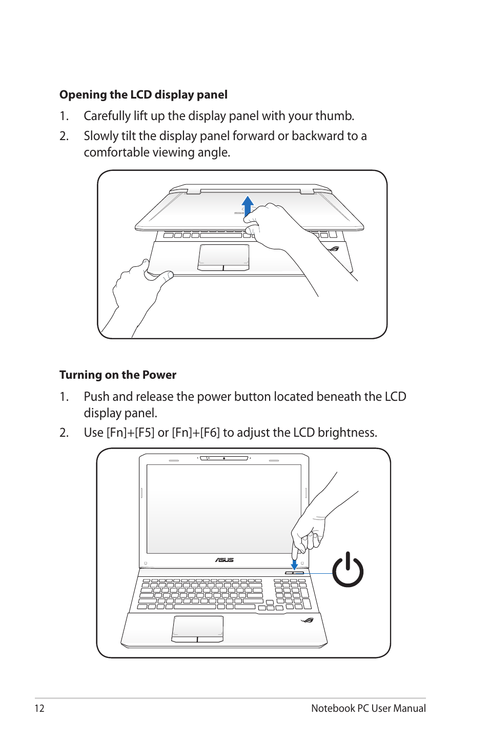 Asus G55VW User Manual | Page 12 / 134