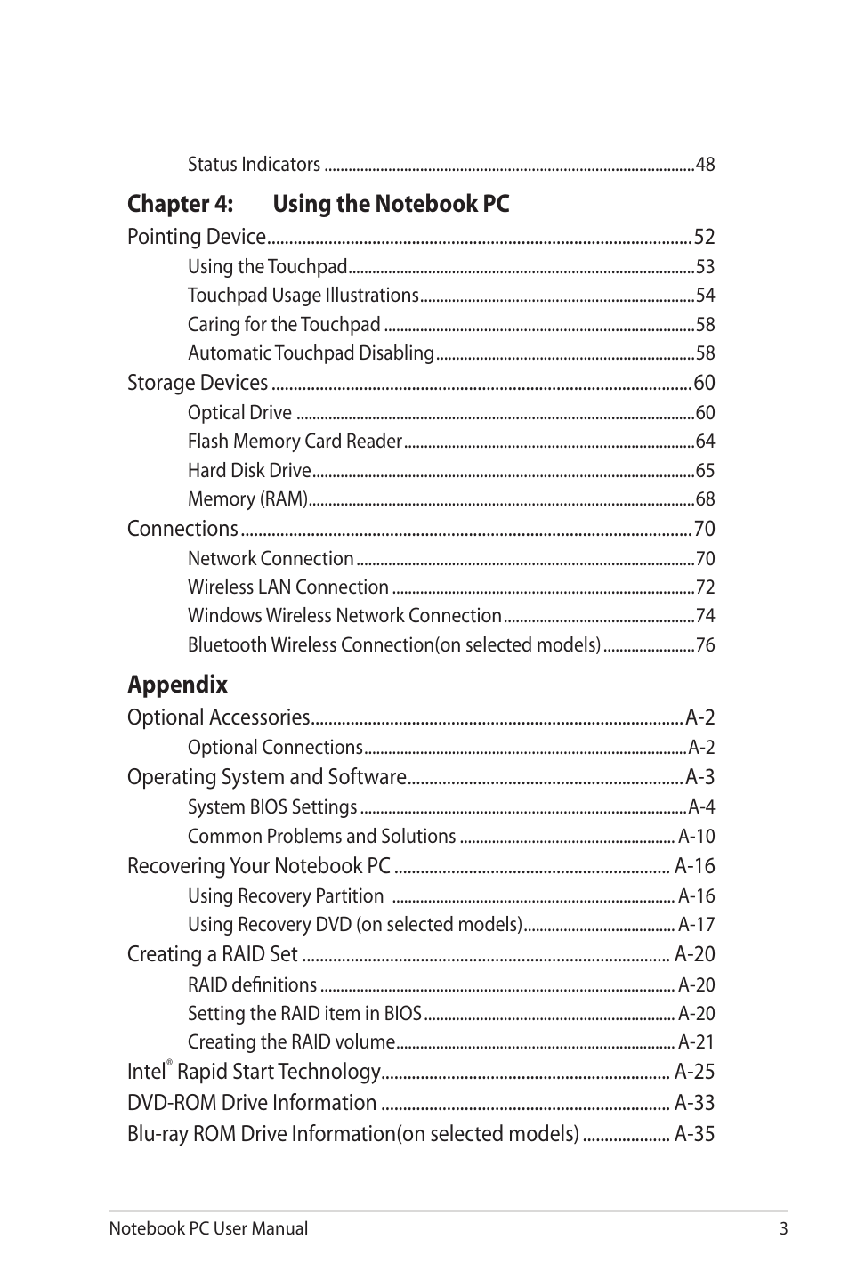 Asus G55VW User Manual | Page 3 / 134