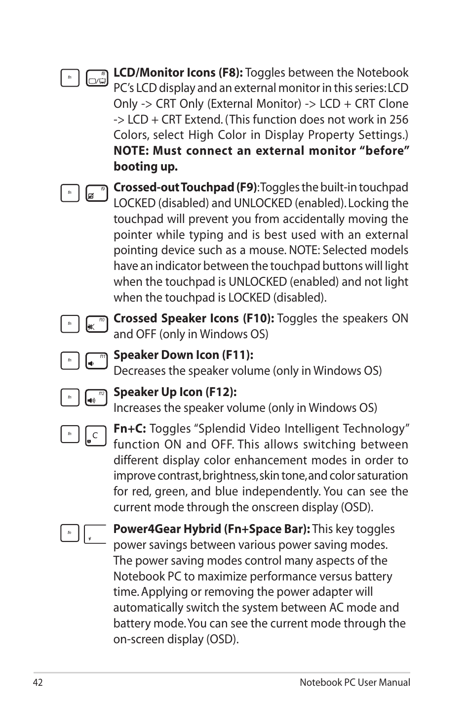 Asus G55VW User Manual | Page 42 / 134