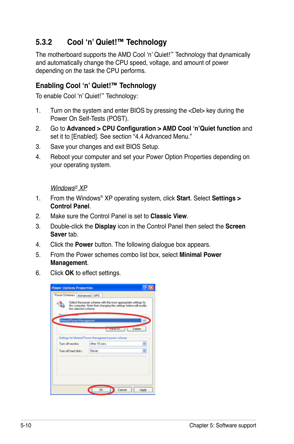 2 cool ‘n’ quiet!™ technology, Enabling cool ‘n’ quiet!™ technology | Asus M3A User Manual | Page 110 / 134