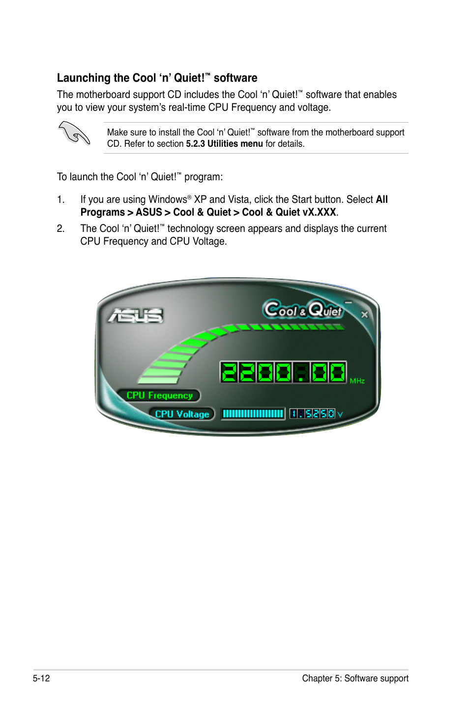 Launching the cool ‘n’ quiet, Software | Asus M3A User Manual | Page 112 / 134