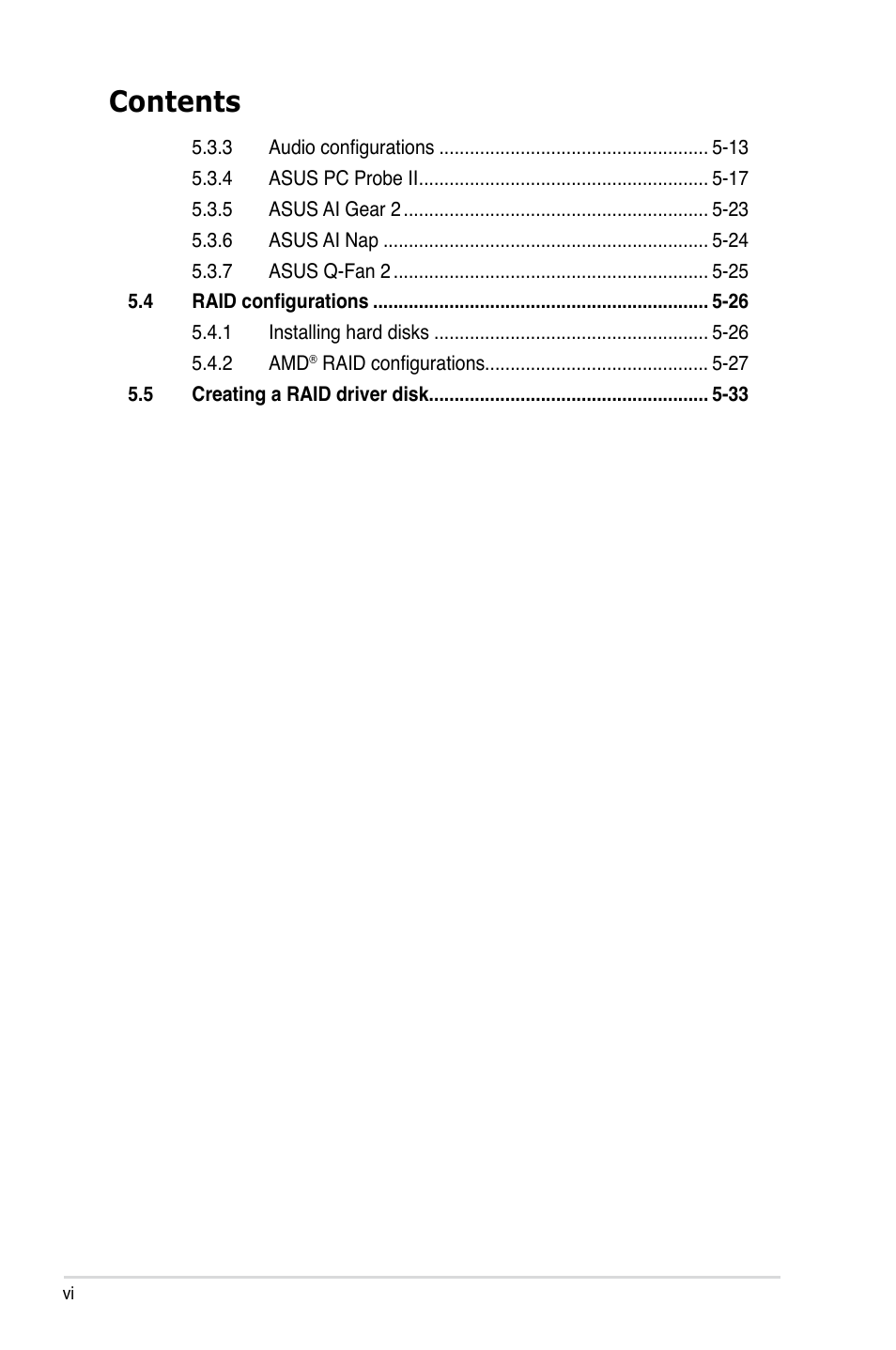 Asus M3A User Manual | Page 6 / 134