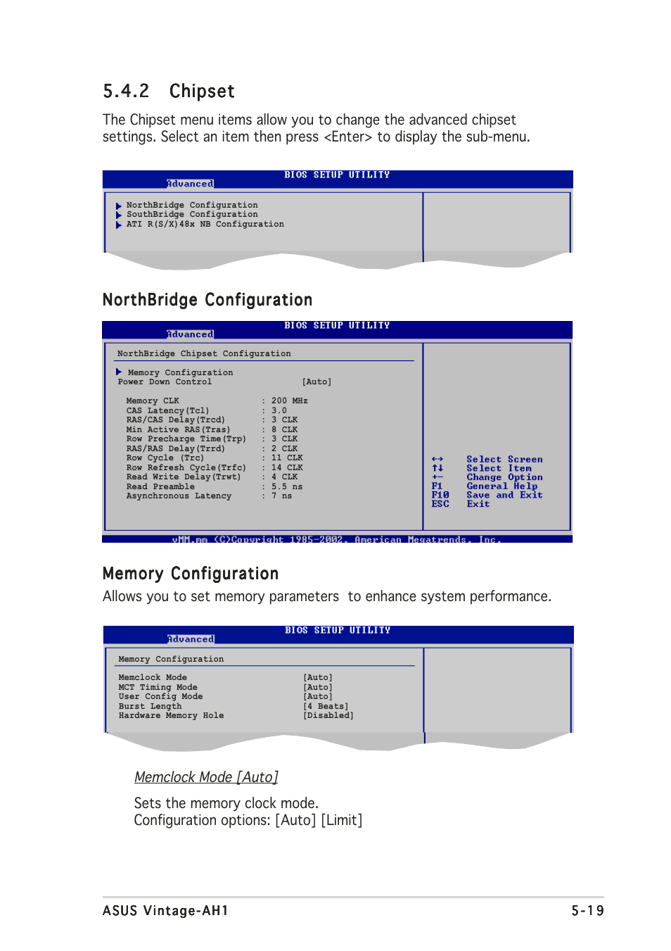 2 chipset chipset chipset chipset chipset, Northbridge configuration | Asus Vintage-AH1 User Manual | Page 92 / 113
