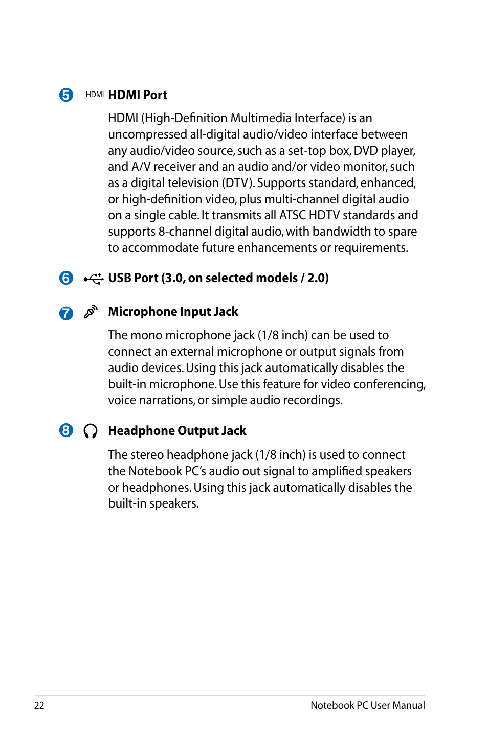 Asus X93SM User Manual | Page 22 / 120