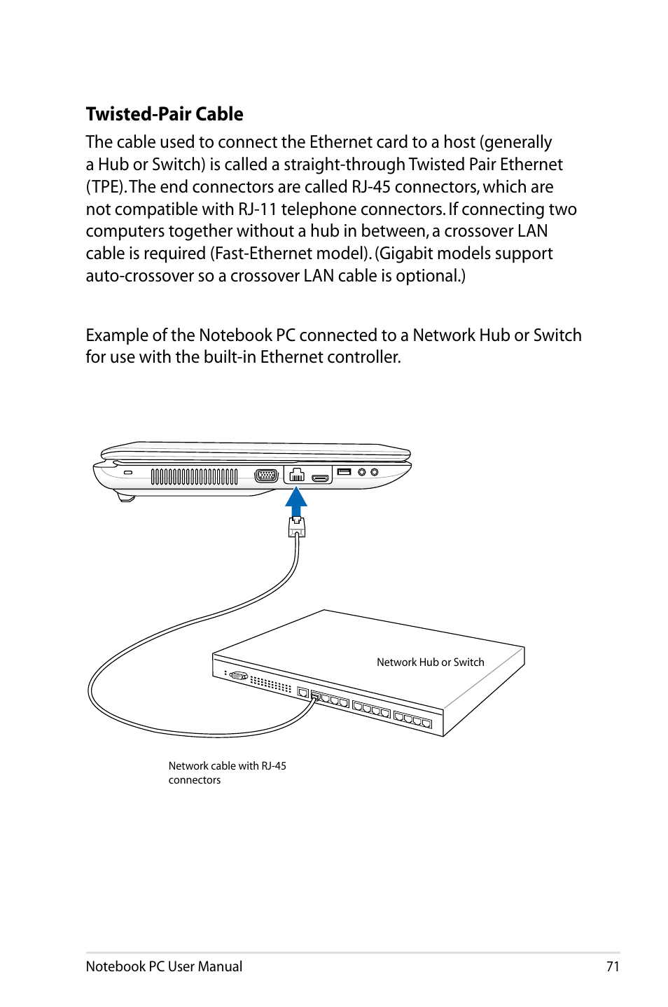 Twisted-pair cable | Asus X93SM User Manual | Page 71 / 120