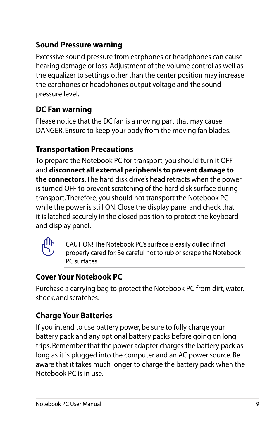 Asus X93SM User Manual | Page 9 / 120