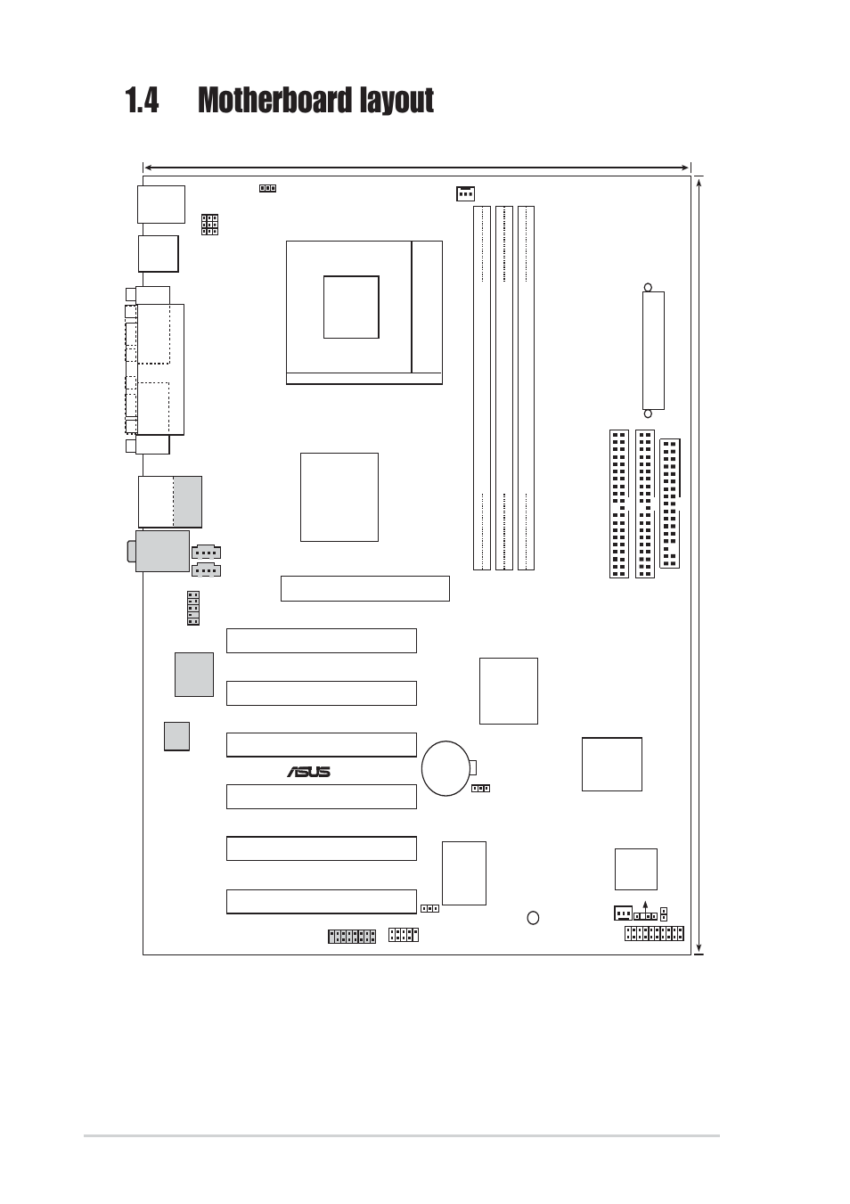 4 motherboard layout, Via kt333, 6 chapter 1: motherboard information | Pci1, Chipset, 5cm (9.6in), A7v333-x, Super i/o, Socket 462 | Asus A7V333-X User Manual | Page 16 / 64