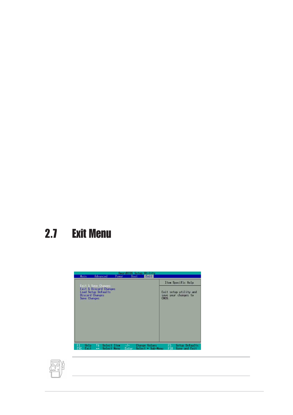 7 exit menu | Asus A7V333-X User Manual | Page 54 / 64