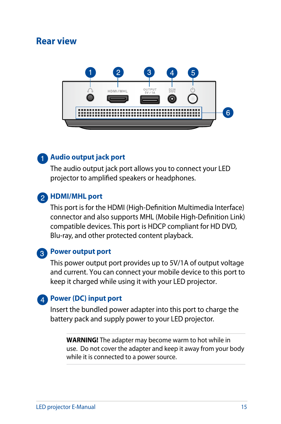 Rear view | Asus S1 User Manual | Page 15 / 46