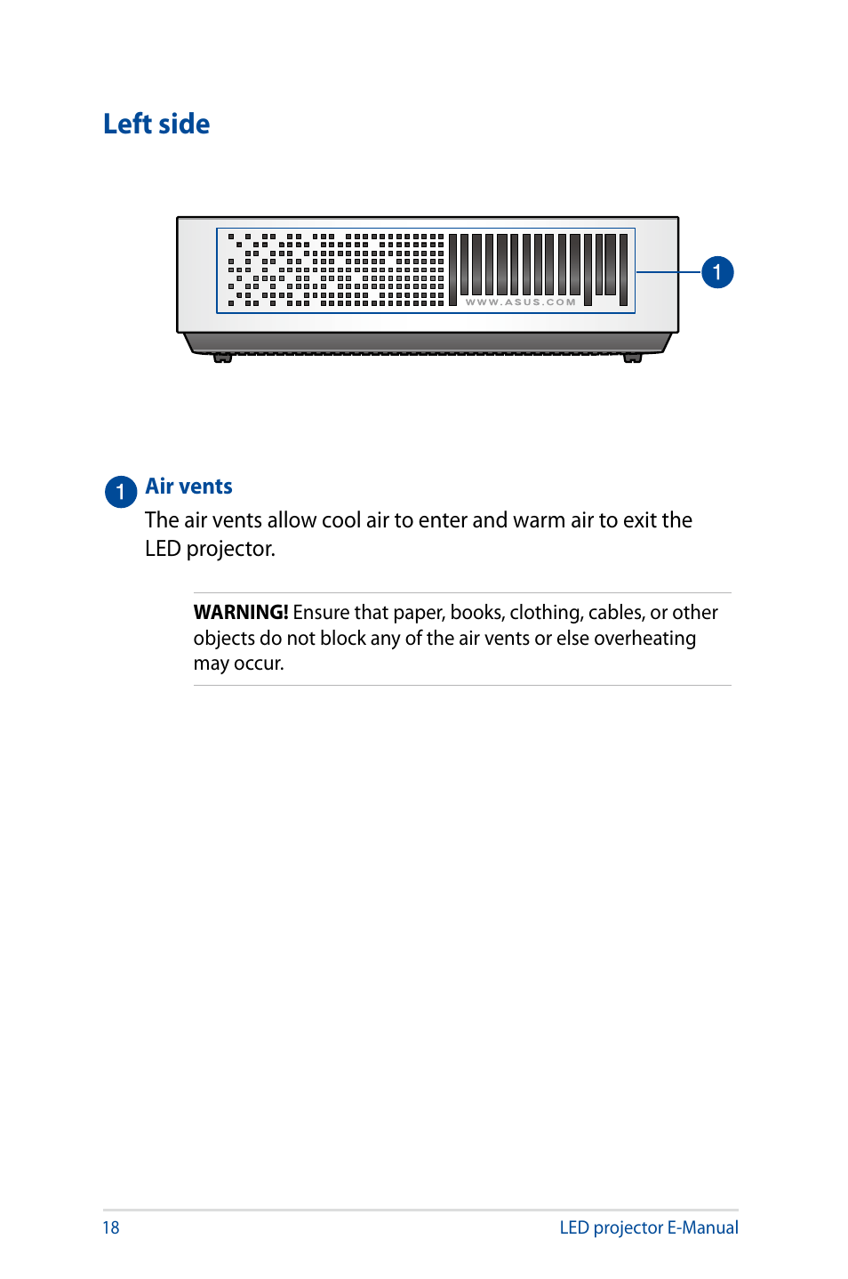 Left side | Asus S1 User Manual | Page 18 / 46