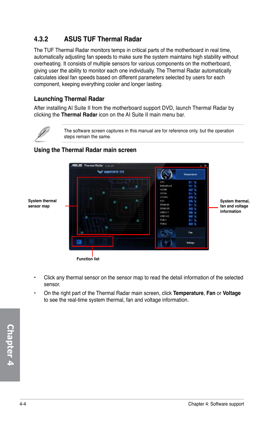 2 asus tuf thermal radar, Asus tuf thermal radar -4, Chapter 4 | Asus SABERTOOTH X79 User Manual | Page 110 / 148