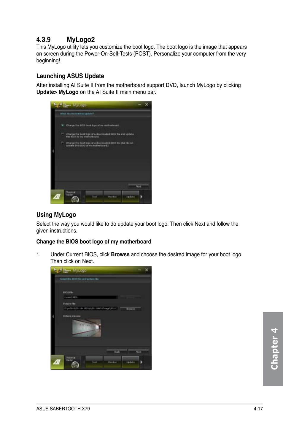 9 mylogo2, Mylogo2 -17, Chapter 4 | Asus SABERTOOTH X79 User Manual | Page 123 / 148