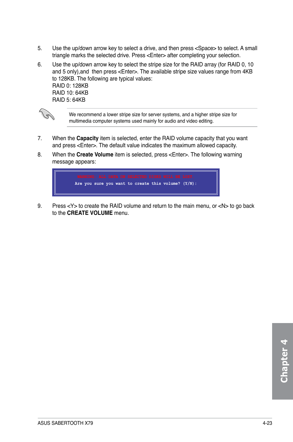 Chapter 4 | Asus SABERTOOTH X79 User Manual | Page 129 / 148