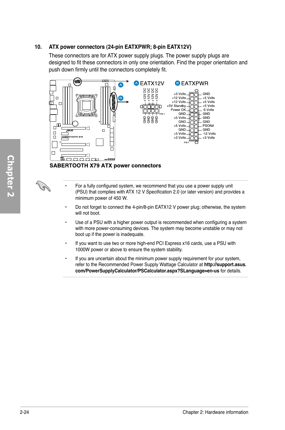 Chapter 2 | Asus SABERTOOTH X79 User Manual | Page 42 / 148