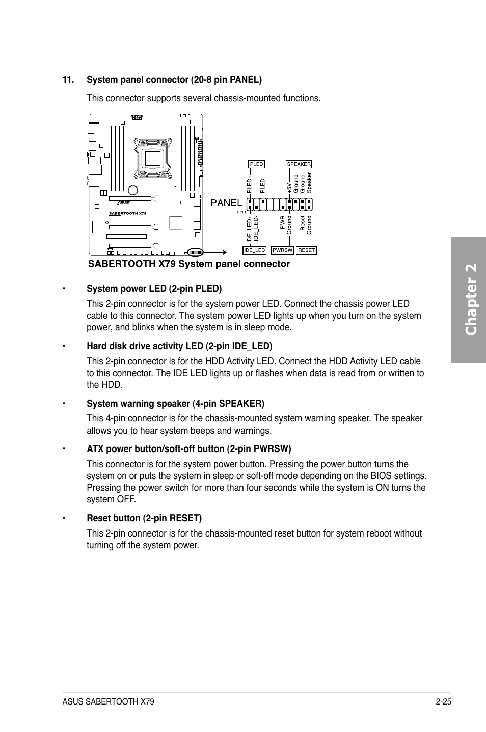 Chapter 2 | Asus SABERTOOTH X79 User Manual | Page 43 / 148