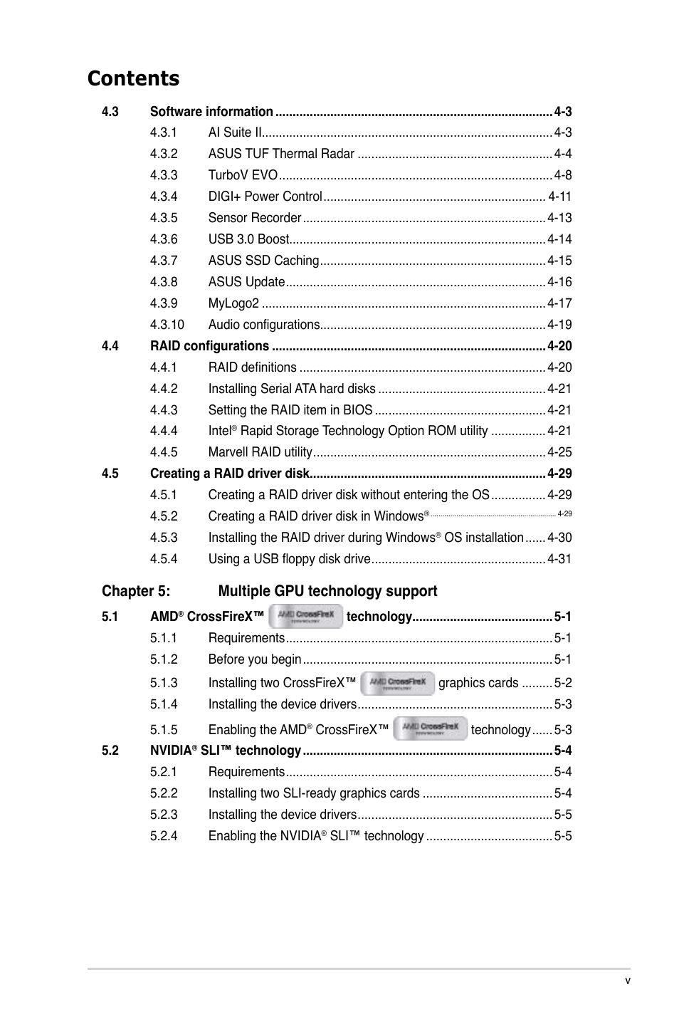 Asus SABERTOOTH X79 User Manual | Page 5 / 148